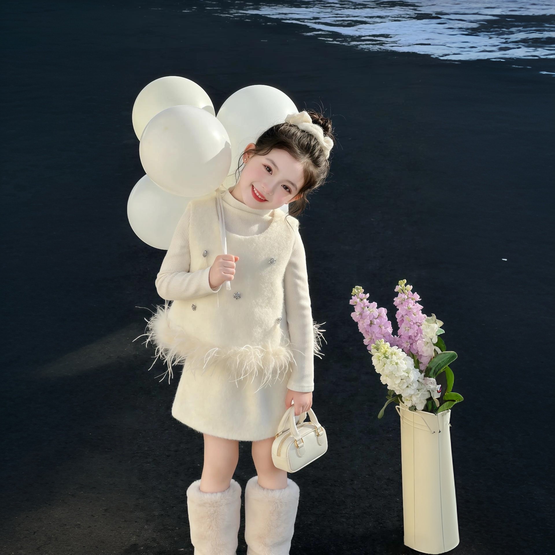 女童富家千金裙子2025新款儿童白色小香风套装裙秋冬连衣裙两件套,童装/婴儿装/亲子装,套装,淘宝优惠券,粉丝福利购,淘宝优惠卷