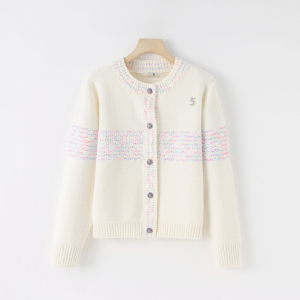 时尚彩色条纹针织开衫