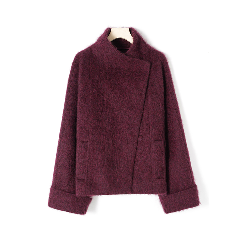 秋冬韩版减龄立领拉绒大衣885081