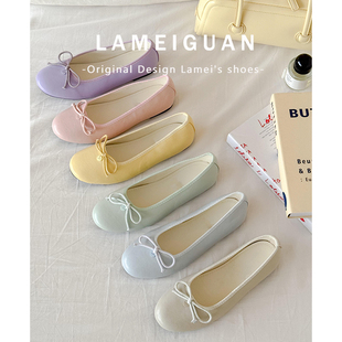 春日百花~甜美蝴蝶结浅口圆头单鞋女2026新款温柔晚晚风平底瓢鞋