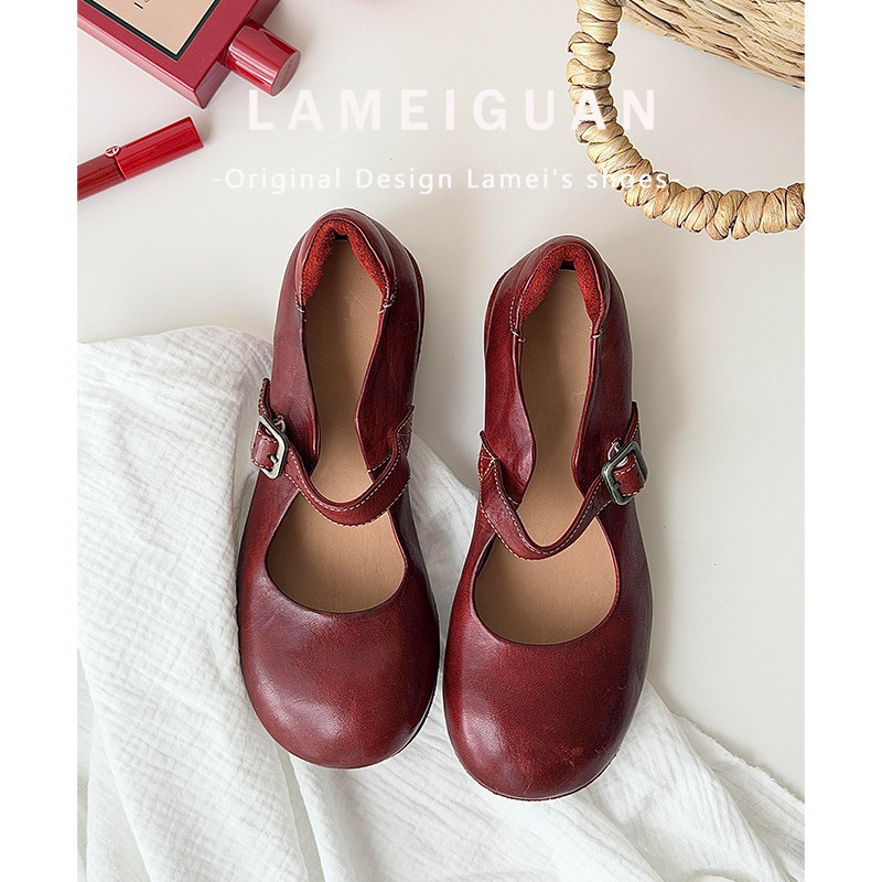 复古法式圆头扣带玛丽珍鞋女2026春季新款红色气质浅口粗跟高跟鞋,女鞋,浅口单鞋,淘宝优惠券,粉丝福利购,淘宝优惠卷