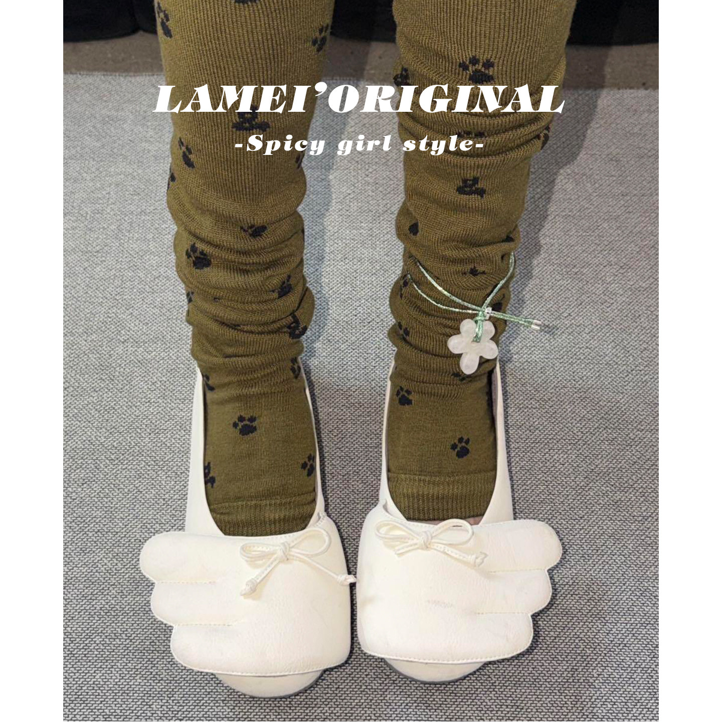 韩式甜美羽翼魔术贴蝴蝶结芭蕾鞋