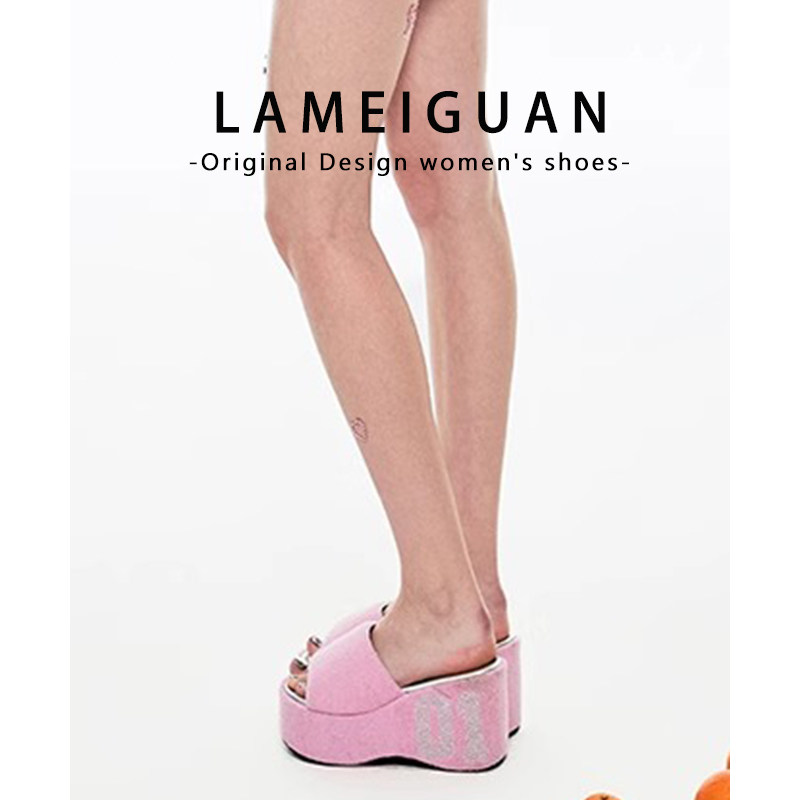 粉色辣妹小个子增高厚底拖鞋女外穿2025夏季新款超火休闲沙滩凉拖,女鞋,一字拖,淘宝优惠券,粉丝福利购,淘宝优惠卷