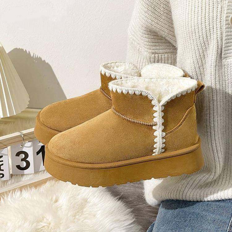 厚底雪地靴女2025新款冬季厚绒保暖短筒雪地棉靴加绒加厚百搭棉鞋,女鞋,时尚雪地靴,淘宝优惠券,粉丝福利购,淘宝优惠卷