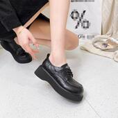 女皮鞋 新款 风厚底乐福鞋 春季 款 2026季 百搭时尚 休闲百搭系带0201k