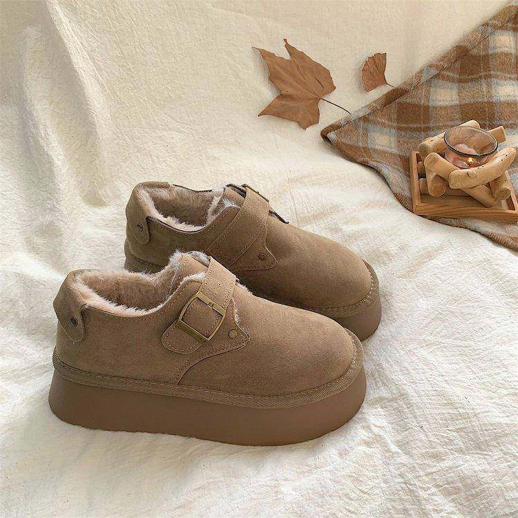 厚底加绒豆豆勃肯鞋女2025秋冬废土风新款复古一脚蹬保暖加绒棉鞋,女鞋,棉鞋,淘宝优惠券,粉丝福利购,淘宝优惠卷