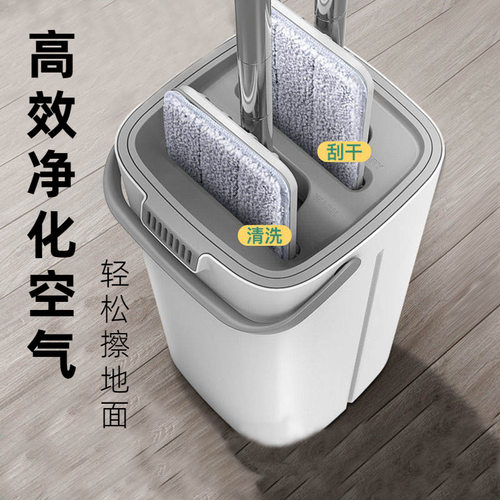 拖把家用刮刮乐拖把懒人拖地家用免手洗拖桶木地板一件