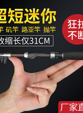 短节海竿小海竿玻璃钢海杆套装式小江竿收缩鱼竿袖珍鱼竿