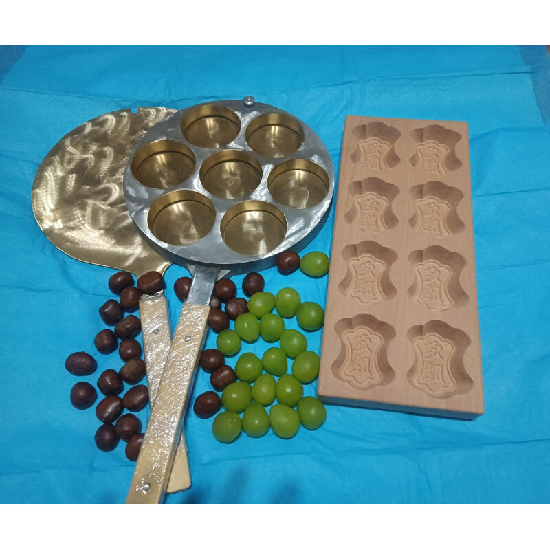 海棠糕模具纯钛黄铜不锈钢熟铁模具 专用电陶炉 大定胜糕榉木模具