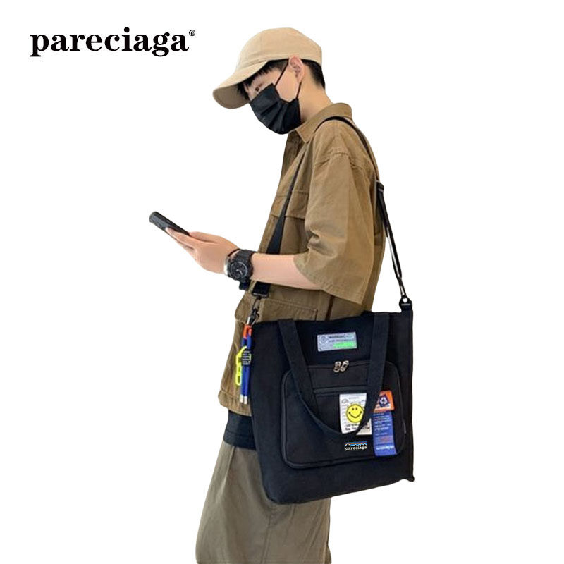 巴塔正品pareciaga男女通用斜挎包手提ins风潮酷日系帆布单肩背包