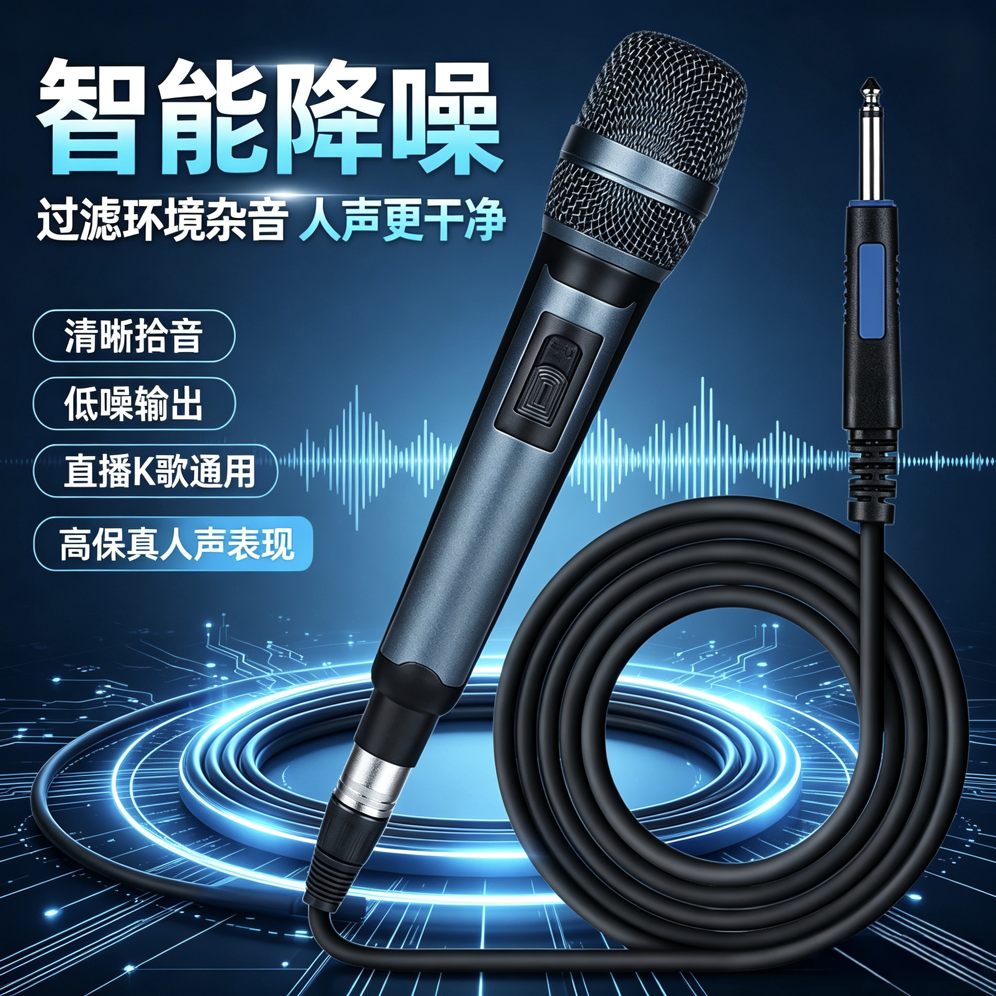 舞台KTV有线专业话筒 手持麦音响通用舞台演出心型家用动圈麦话筒