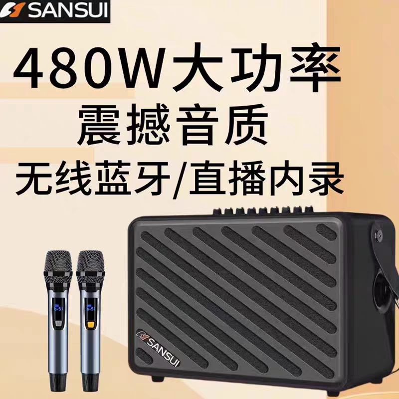 山水SS803户外便携乐器唱歌蓝牙音响广场大功率声卡直播内录一体