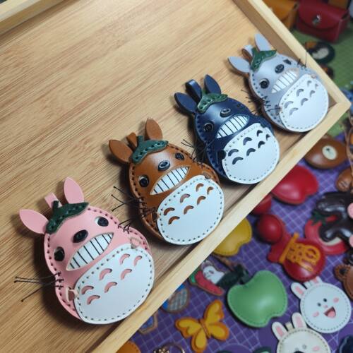 手工皮具diy皮革成品制作卡通箱包挂饰挂件龙猫