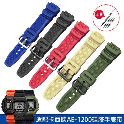 曼琳美卡西欧硅胶手表带