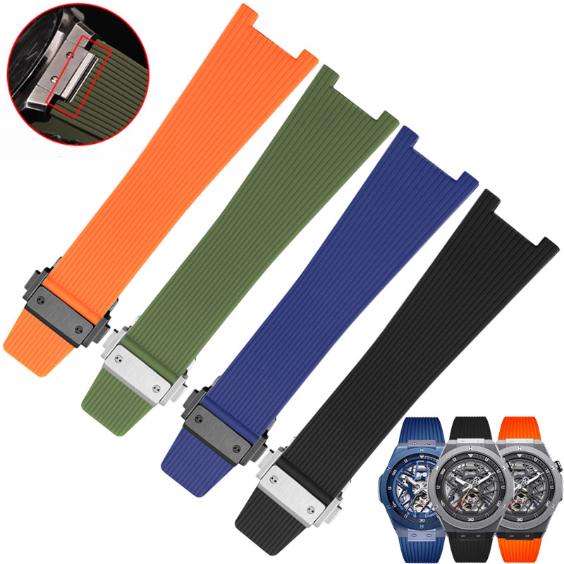 适配雷诺双子星表链8840129/8840139系列凹口防水硅胶手表带配件