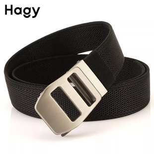 微弹力自动扣编织腰带男士加厚休闲帆布皮带工装牛仔裤免打孔裤带