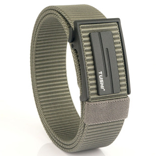 新款 带无牙内穿帆布皮带 3.8cm自动扣尼龙腰带无孔编织加厚休闲裤