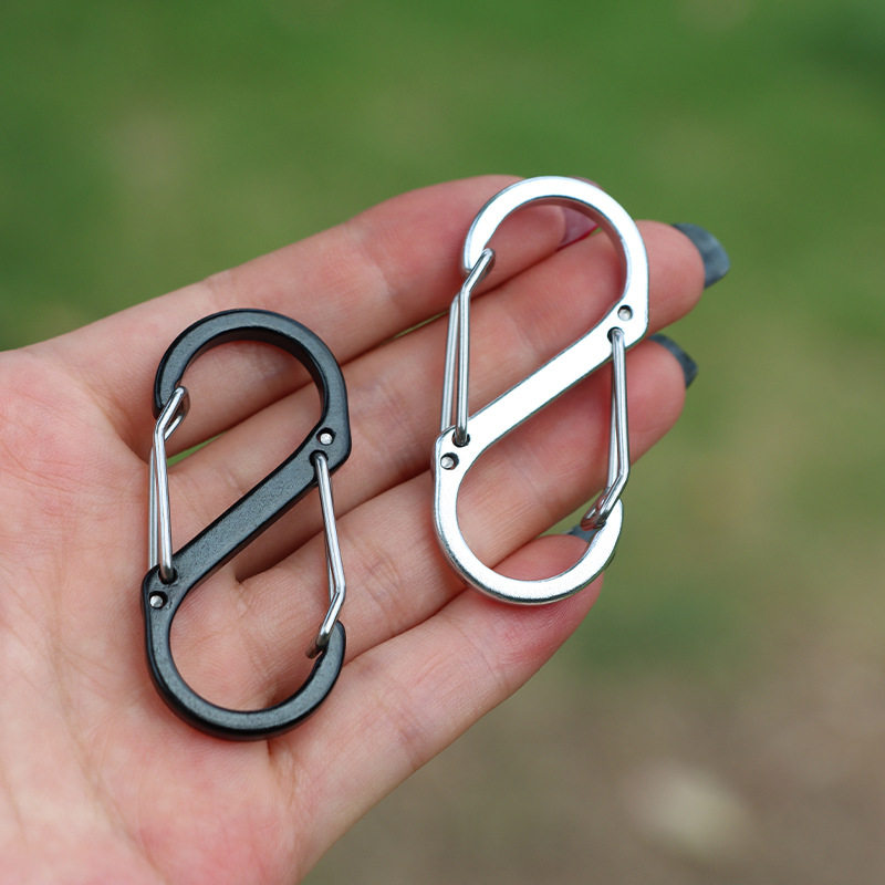铝合金S扣8字形登山扣钥匙扣八字扣旅行背包外挂钩帽子水壶连接扣