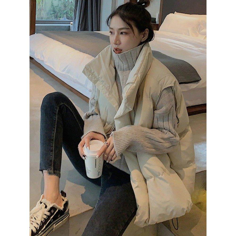 羽绒马甲女短款外穿坎肩2025秋冬新款韩版宽松背心马夹白鸭绒外套