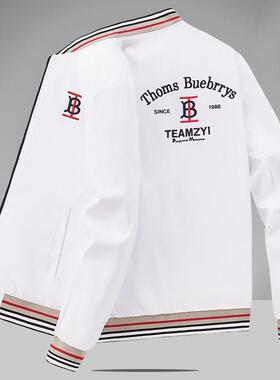 ZaSaFran~刺绣外套男士春秋季新款百搭飞行员夹克潮牌字母棒球服