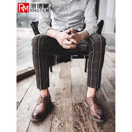 Rhotem Brogue雕花男鞋夏季商务英伦风格正装颜色匹配手工皮鞋真
