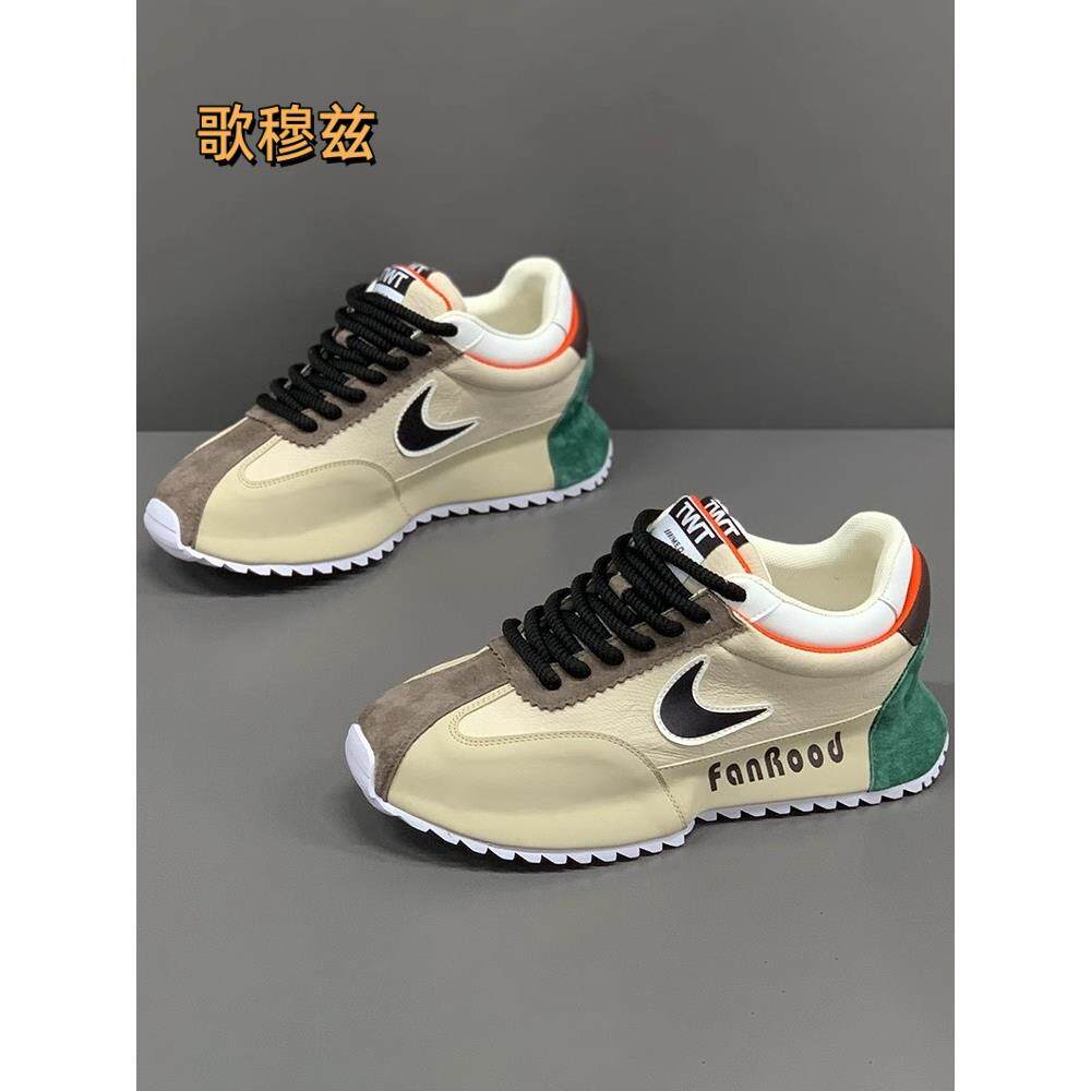 欧洲站男鞋2025新款夏季厚底内增高老爹鞋潮流百搭运动休闲阿甘鞋