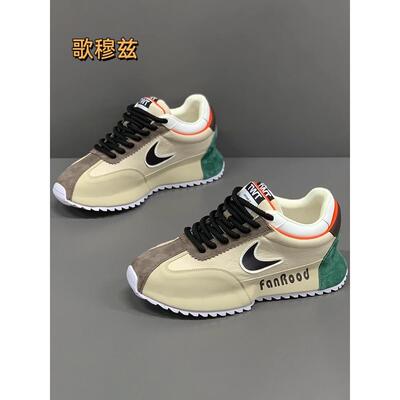 欧洲站男鞋2025新款夏季厚底内增高老爹鞋潮流百搭运动休闲阿甘鞋