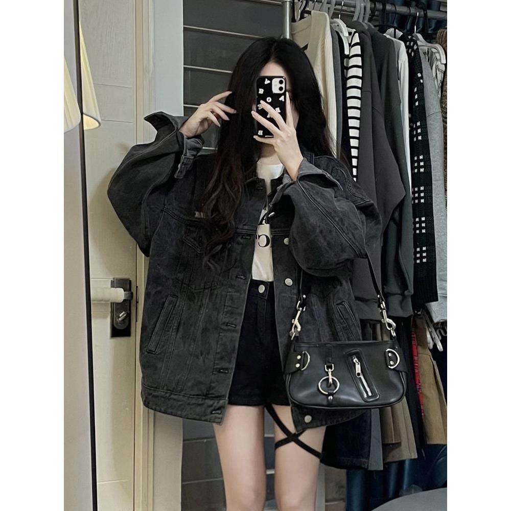 2025春秋新款水洗牛仔外套女宽松bf慵懒风小个子休闲炸街夹克上衣