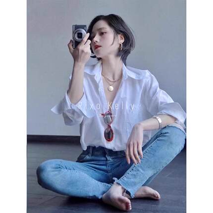 Rixo Kelly法国女装设计新优雅轻成熟风格覆古休闲工作服防晒衬衫