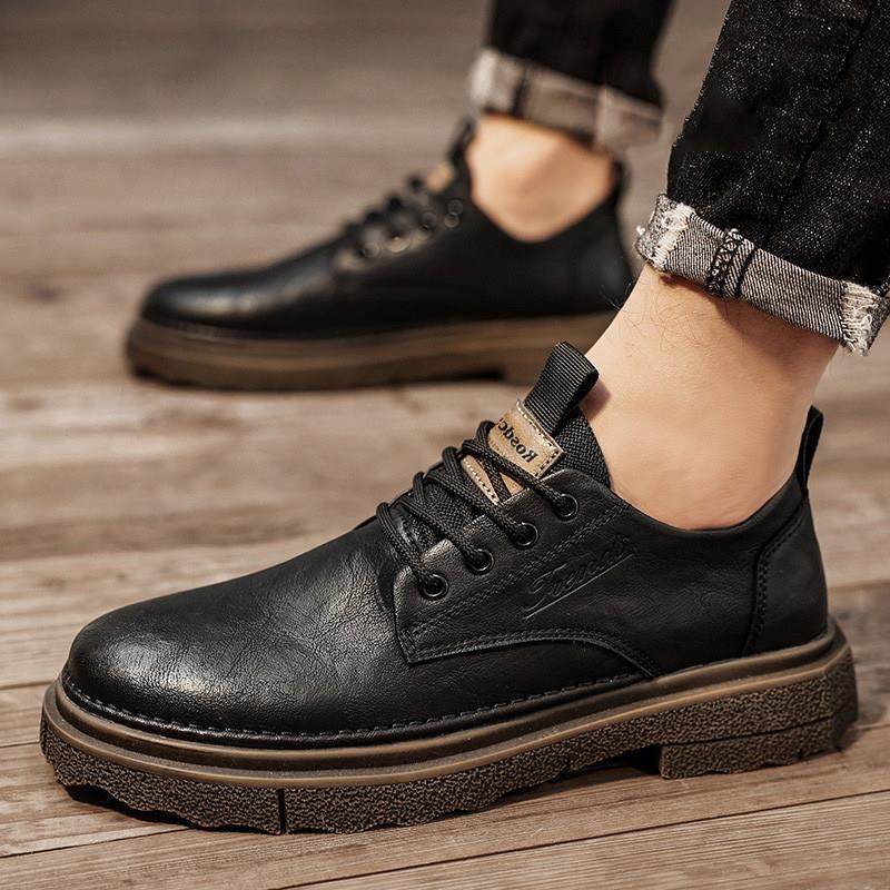 男鞋2025新款潮牌百搭夏季低帮马丁靴男款英伦真皮商务皮鞋高级感