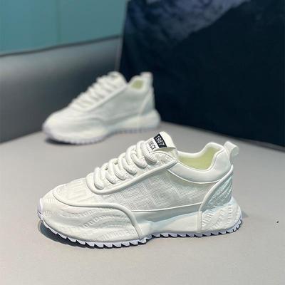 男鞋冬季透气2024新款厚底网面运动休闲小白鞋男士增高阿甘老爹鞋