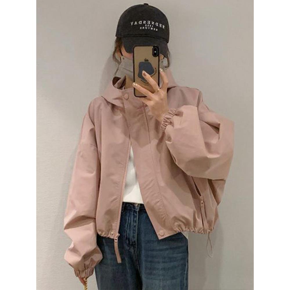 欧洲站高级感冲锋衣外套女2025春秋新款宽松短款百搭休闲夹克上衣