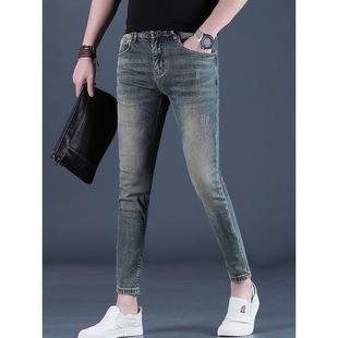 男士 潮流修身 牛仔裤 新款 瘦腿小脚9分休闲男薄 2025夏季 香港九分裤