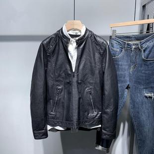皮夹克春秋帅气立领机车皮衣外套男轻奢新款 BIAS男士 neith