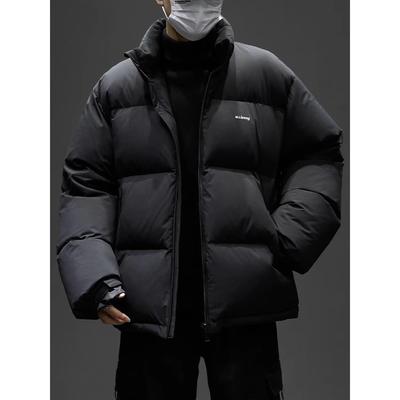 羽绒服男冬季短款国潮宽松立领面包服黑色加厚保暖青少年棉袄外套