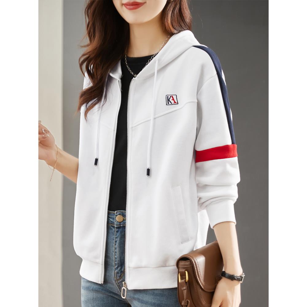 潮牌CVY外套女2025年春秋新款韩版时尚洋气休闲百搭开衫连帽上衣