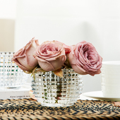 轻奢水晶玻璃迷你小花瓶现代简约烛台高级感摆件客厅插花鲜花家居