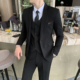 修身 商务休闲西服套装 韩版 职业正装 潮流帅气伴郎新郎结婚礼服 男士