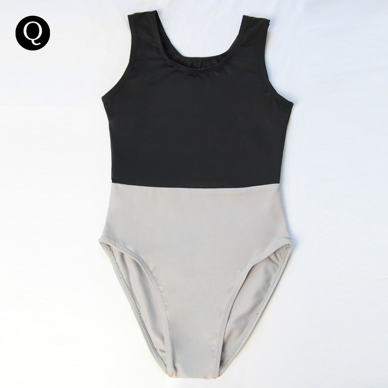 奶丝拼色背心体服白色连体