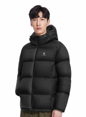 【王俊凯同款】Camel/骆驼轻户外加厚600蓬白鸭绒连帽羽绒服131cz