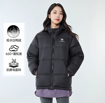Camel/骆驼 2025SS 黑钻PRO 防风防泼水拒水绒流光风羽绒服8001