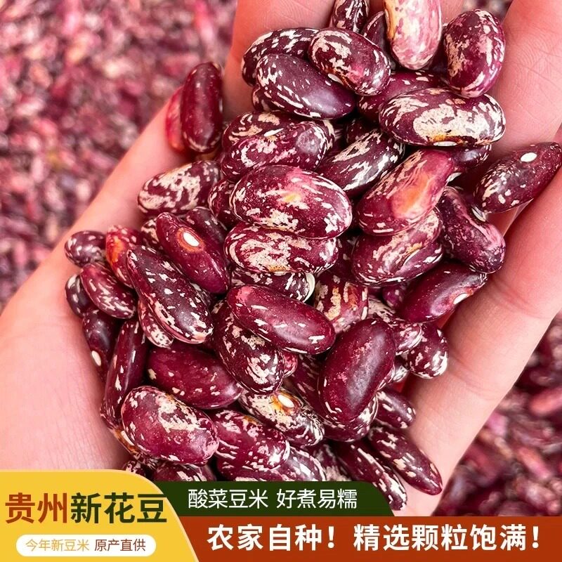 贵州特产农家自产新货精选花豆干货酸菜豆米火锅红豆子新花豆