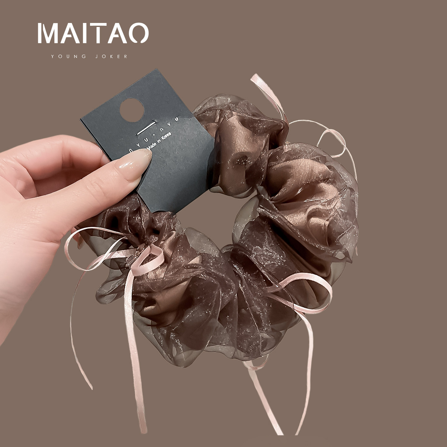 高级感丝带蝴蝶结大肠发圈女2025新款扎马尾网纱发绳,饰品/流行首饰/时尚饰品新,发饰,淘宝优惠券,粉丝福利购,淘宝优惠卷