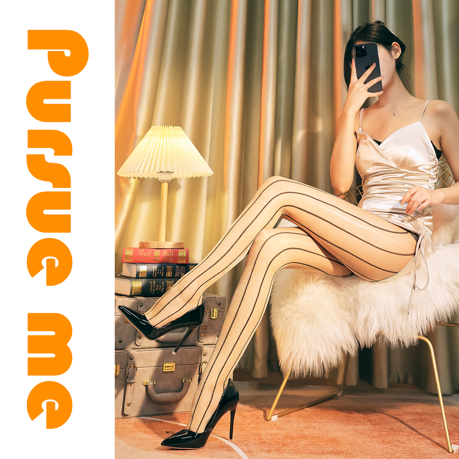 「追我 PursueMe」复古油光袜超薄油亮竖线丝袜性感极光袜美腿袜,女士内衣/男士内衣/家居服,连裤袜/打底袜,淘宝优惠券,粉丝福利购,淘宝优惠卷