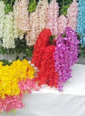 加长款仿真花枝豆花真壁挂 仿婚庆藤花QYY-550 豆婚庆拱门装紫饰