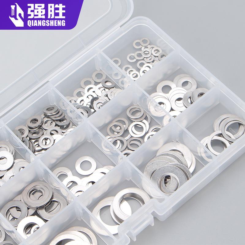 0跨境锈盒装盒垫片33954不钢平垫圈跨境电商垫片组套装平垫组套