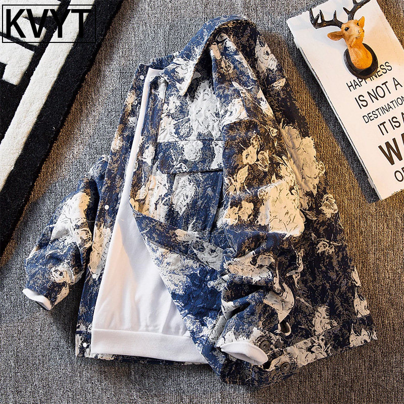 碎花外套男款2025秋季潮牌痞帅炸街衬衫男士美式情侣上衣工装夹克