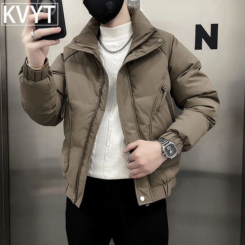 高级感男生超好看短款羽绒棉服2026年冬季新款男装加厚保暖棉袄子