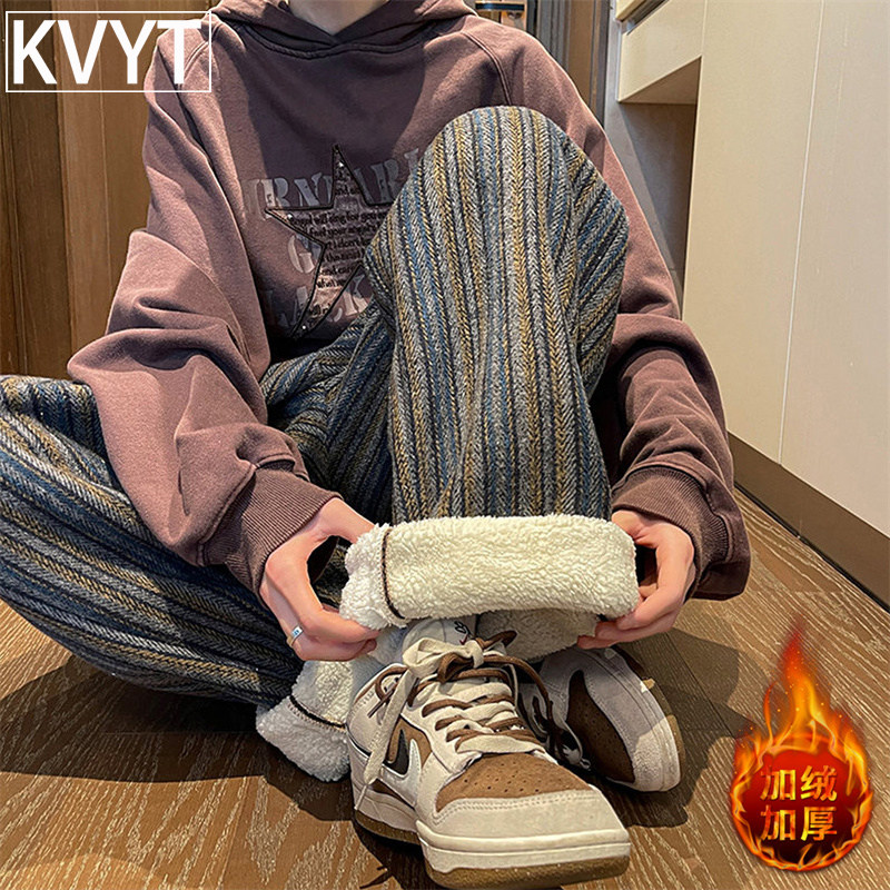 高级感男士加厚羊羔绒裤子冬季加绒保暖卫裤2026新款防寒棉裤男款