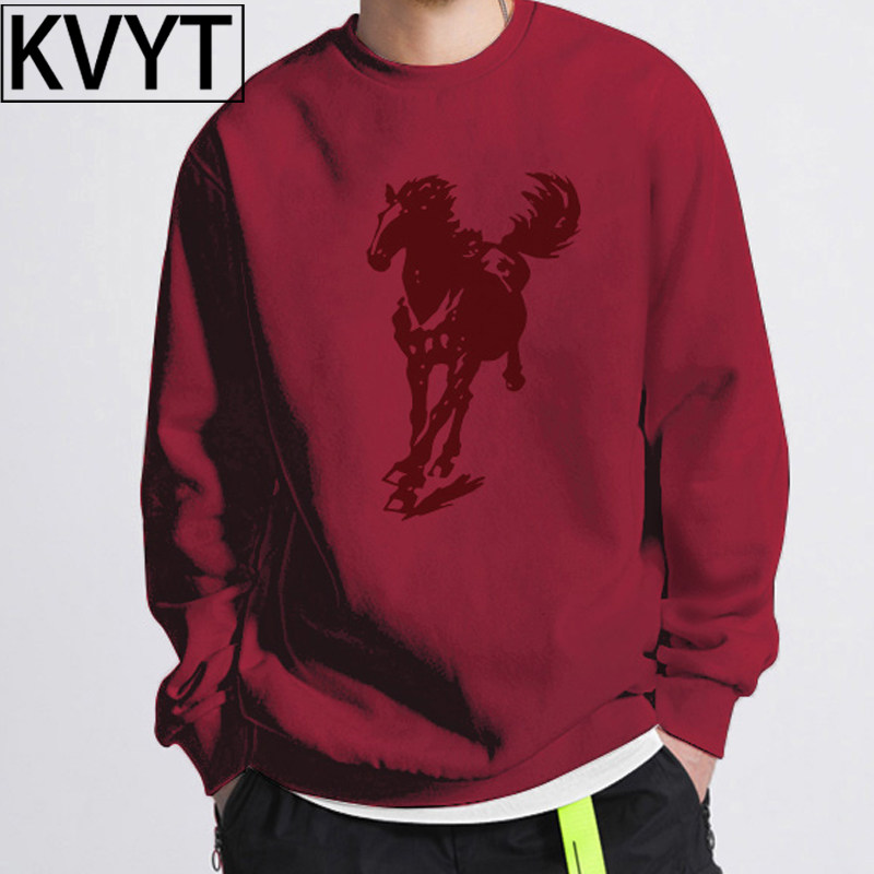 高级感圆领加绒卫衣男冬季加厚上衣2026新款情侣款马年本命年衣服